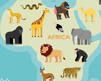 Personalised Animal World Map Print, 4 of 6