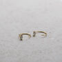 Gold Or Silver Pull Through Cubic Zirconia Earrings, thumbnail 2 of 5