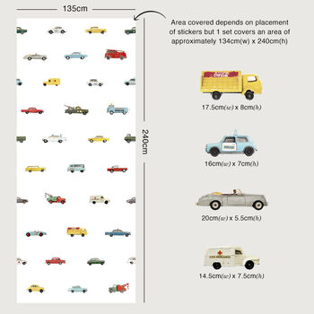 Vintage Toy Car Wall Stickers, 4 of 5
