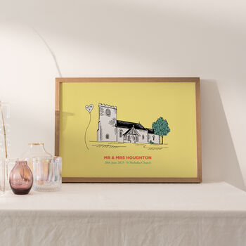 Personalised Hand Drawn Colour Wedding Venue Illustration, 3 of 7