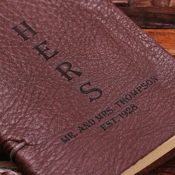 Personalised His And Her Leather Journal Set, 3 of 5