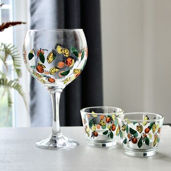 Citrus Hand Painted Gin Glass, 2 of 7