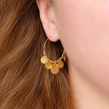 Waterproof Bohemian Coin Hoops, 2 of 5