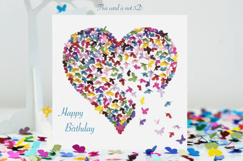 Sister Birthday Kaleidoscope Butterfly Heart Card, 6 of 12