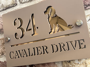 Personalised Spaniel Dog Design House Acrylic Number Sign, 5 of 8