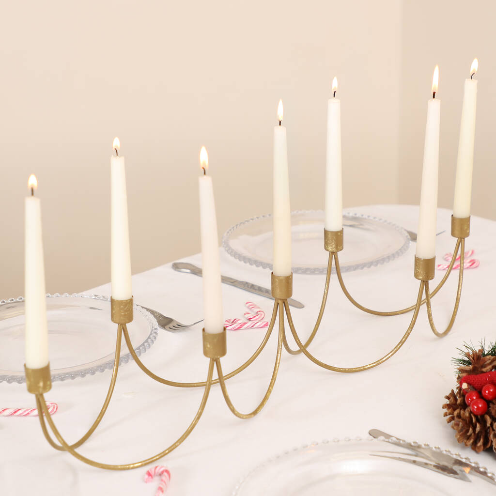 Luxury Gold Wave Candle Holder Centrepiece By Dibor ...