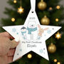 Personalised Polar Bear Christmas Star Ornament, thumbnail 2 of 3