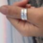 Custom Handwriting Sterling Silver Adjustable Ring, thumbnail 1 of 3