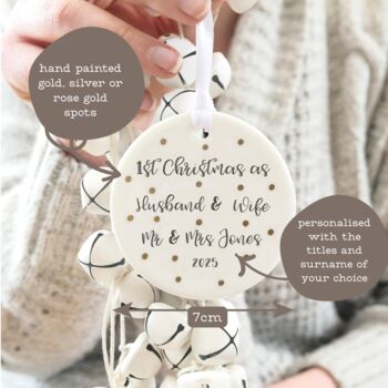 First Christmas As Husband Wife Personalised Decoration, 2 of 5