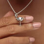 Sterling Silver Cocktail Glass Charm Necklace, thumbnail 1 of 6