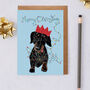 Slinky The Naught Christmas Sausage Dog Greeting Card, thumbnail 2 of 3