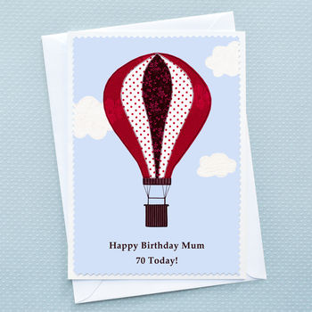 'Hot Air Balloon' Personalised Birthday Card, 3 of 3