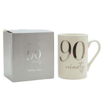 White Porcelain 90th Milestone Birthday Mug, 2 of 5