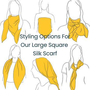 Champagne Large Square Silk Scarf | Gift For Celebrations, 5 of 6