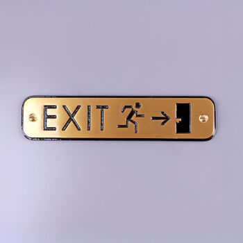 G Decor Premium Lacquered Polished Brass Door Sign Engraved Push, Pull, Exit, Or Office Plaque For Indoor Or Outdoor Display, 3 of 5