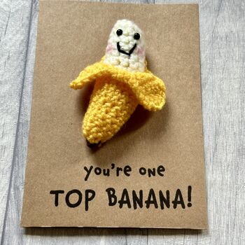 Top Banana Crochet Thank You Card Handmade, 3 of 9