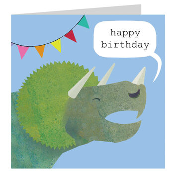 Triceratops Dinosaur Birthday Card, 3 of 5