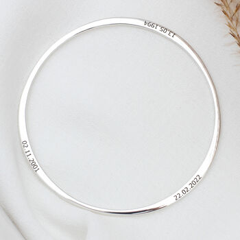 Sterling Silver Personalised Family Bangle, 2 of 5