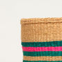 Turquoise And Pink Stripe Storage Baskets, thumbnail 4 of 6