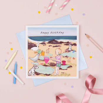 'On The Beach' Birthday Card, 4 of 4