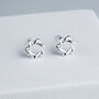 Sterling Silver Minimalist Woven Star Stud Earrings, thumbnail 1 of 7