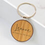 Personalised Bamboo Wedding Bridal Party Wooden Keyring, thumbnail 1 of 4