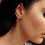 Multicolour Gemstone Gold Plated Hoop Earrngs, thumbnail 3 of 3