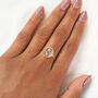 Irregular Rose Quartz Gold Ring Sterling Silver, thumbnail 3 of 5