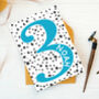 Spotty Number Birthday Card Ages Two To Nine, thumbnail 3 of 10