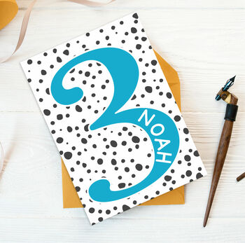 Spotty Number Birthday Card Ages Two To Nine, 3 of 10