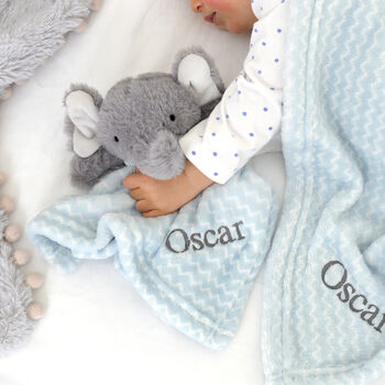 Personalised Fluffy Elephant Comforter And Blanket Set, 2 of 5