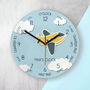 Personalised Kids Aeroplane Glass Clock, thumbnail 1 of 3