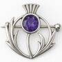 Sterling Silver Thistle And Amethyst Crystal Brooch, thumbnail 2 of 4