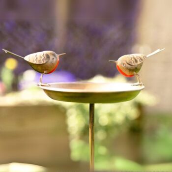 Vintage Robin Bird Bath Feeder Bowl Garden Decor Statue, 4 of 5