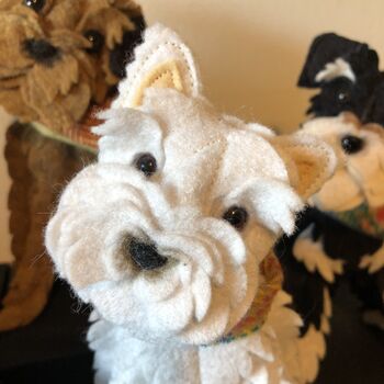 Handmade Custom Made Tiny Felt Dogs, 6 of 12