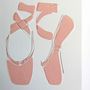 Pink Ballet Shoes Embossed Greeting Card, thumbnail 2 of 2