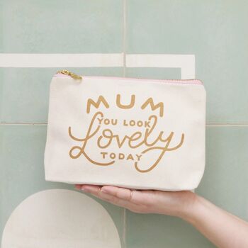Mum Slogan Print Canvas Cosmetic Pouch, 2 of 10