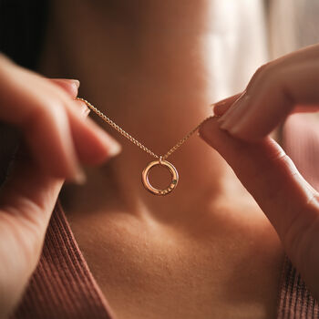 Personalised Mini Birthstone Ring Necklace For Mum, 4 of 8