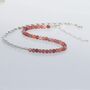 Orange Crackle Agate And Sterling Silver Beaded Necklace Or Double Bracelet, thumbnail 5 of 11