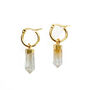 18 K Gold Plated Hoop Earrings With Citrine Crystal, thumbnail 2 of 3