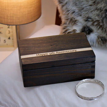 Veneer Personalised Wooden Anniversary Box, 4 of 12