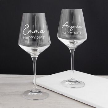 Personlaised Birthday Wine Glass, 2 of 6