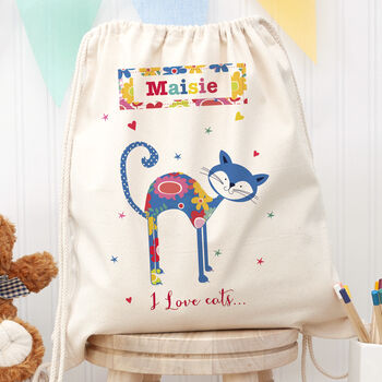 Personalised I Love Pets Cotton Nursery Bag, 2 of 5