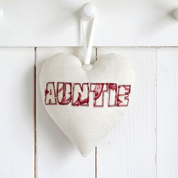 Personalised Fabric Hanging Heart Gift For Mum, Grandma, Aunt, Sister, 3 of 12