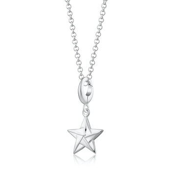 Sterling Silver Origami Star Charm Necklace, 2 of 6