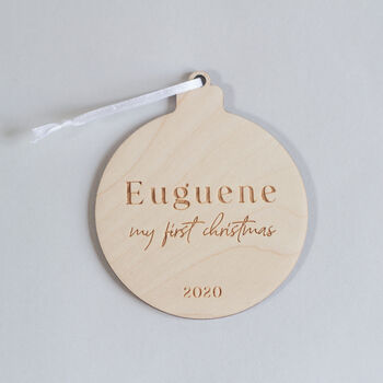 Personalised Wooden My 1st Christmas Ornament, 3 of 3