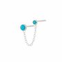 Turquoise Double Stud Earring With Chain Connector, thumbnail 2 of 6