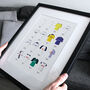 Tottenham Classic Retro Kits Team Print, thumbnail 1 of 4