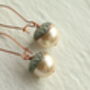 Verdigris Pearl Acorn Earrings, thumbnail 5 of 12