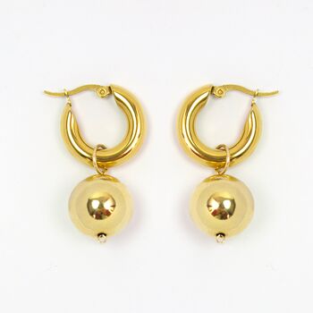 Cormac Chunky Hoops And Hollow Ball Earrings, 4 of 5